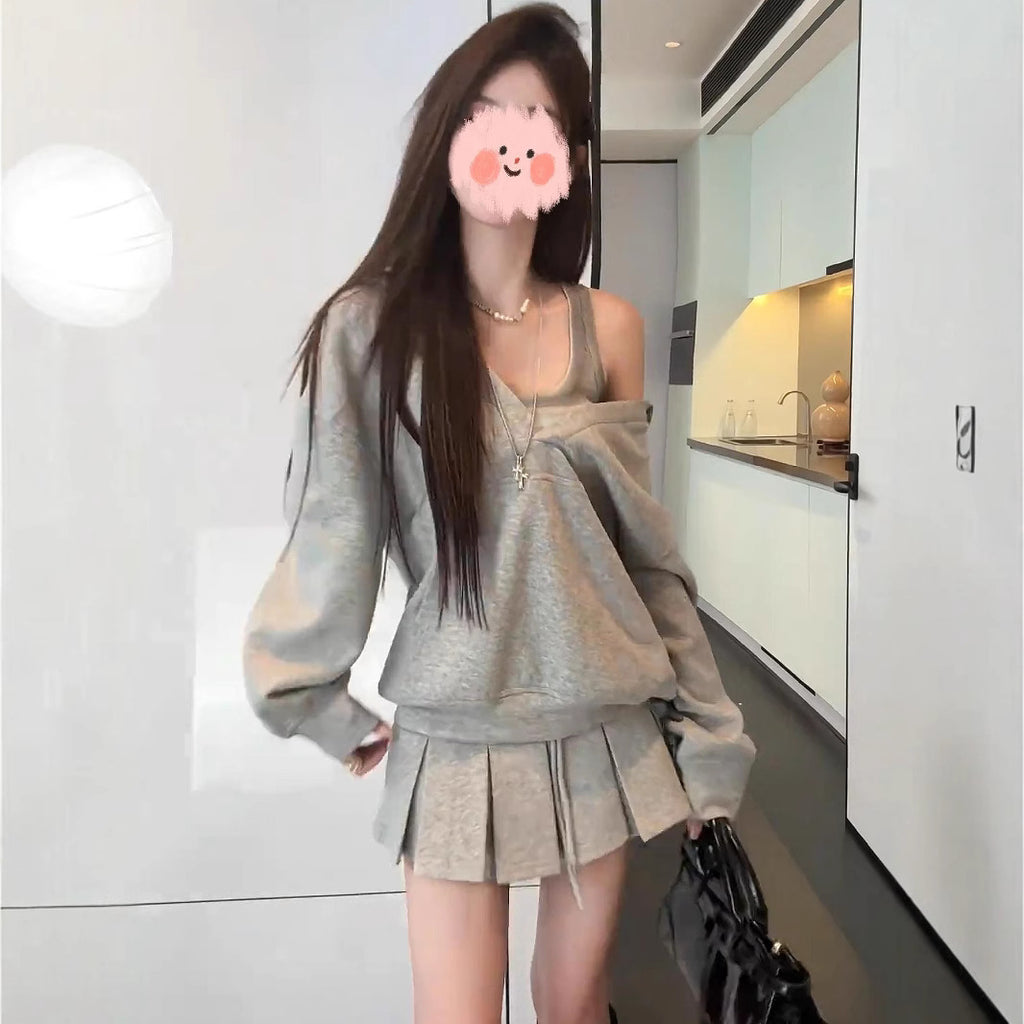 Women's Spring Hooded Sweatshirt Two-Piece Set