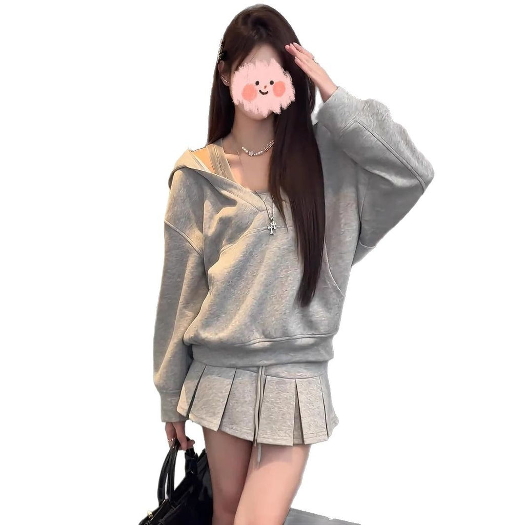 Women's Spring Hooded Sweatshirt Two-Piece Set