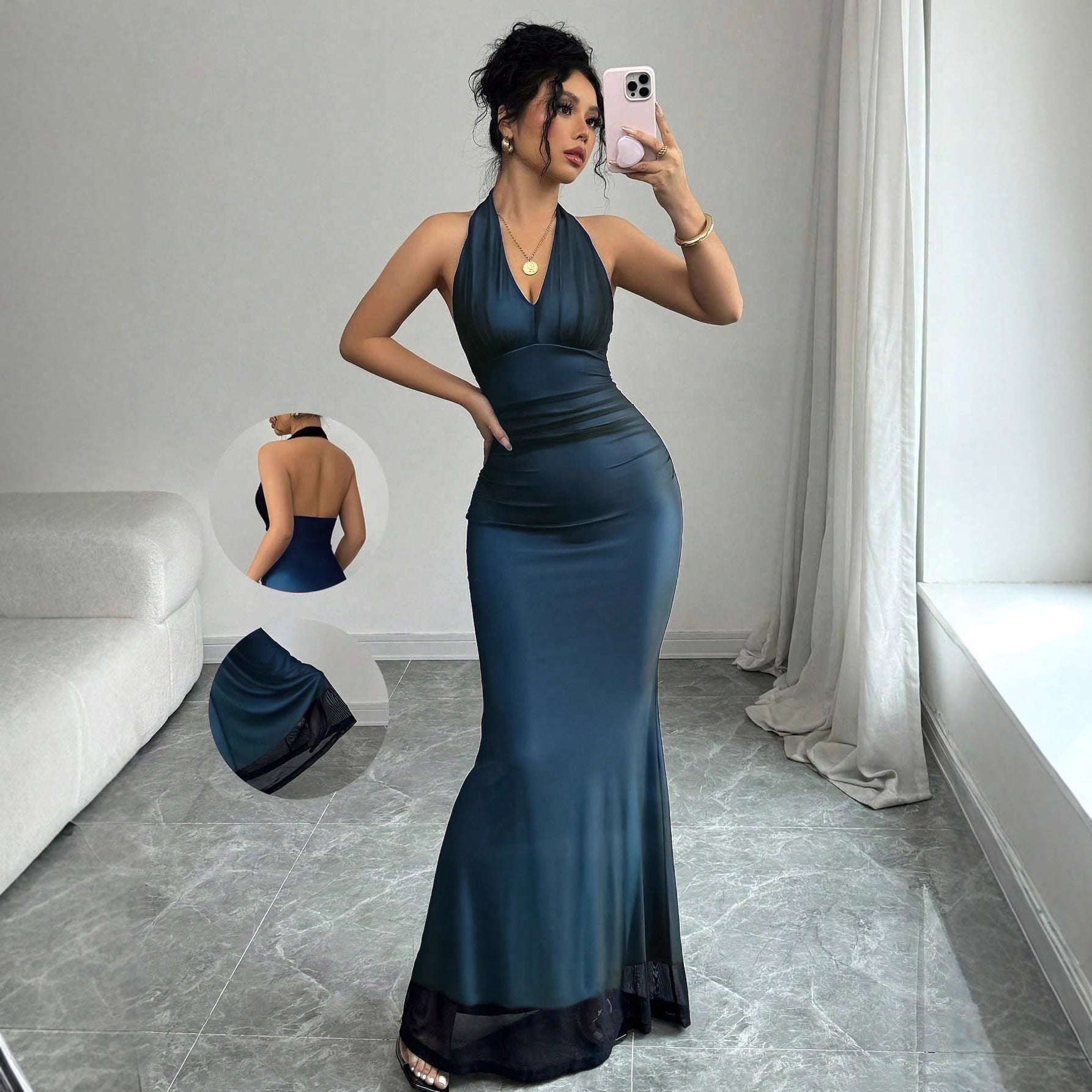 Women's Mesh Sleeveless Casual Dress