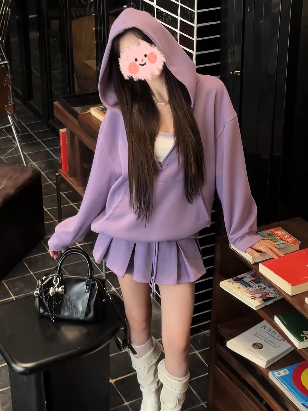 Women's Spring Hooded Sweatshirt Two-Piece Set