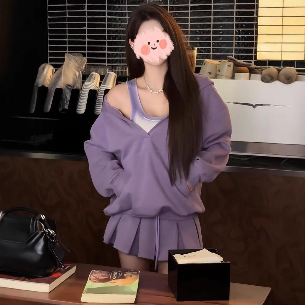 Women's Spring Hooded Sweatshirt Two-Piece Set